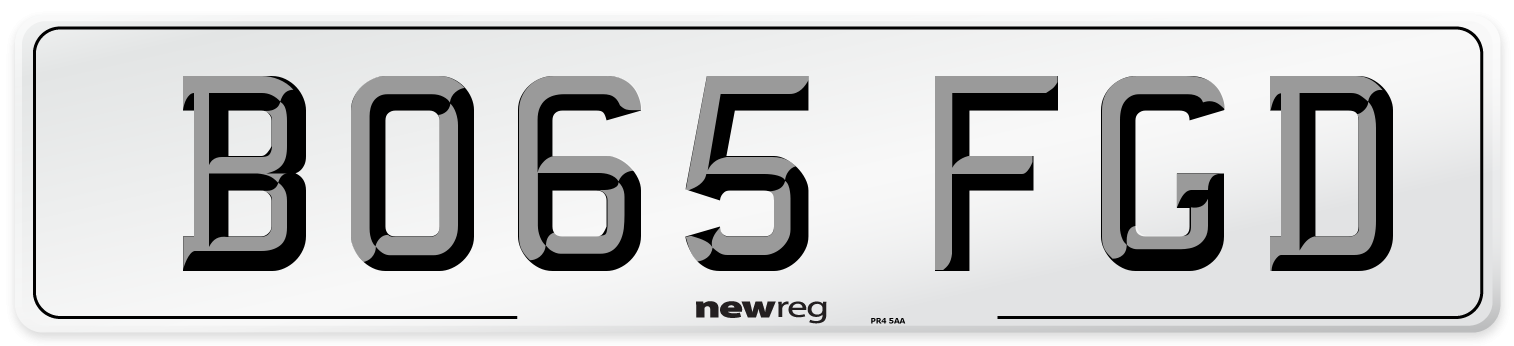BO65 FGD Number Plate from New Reg